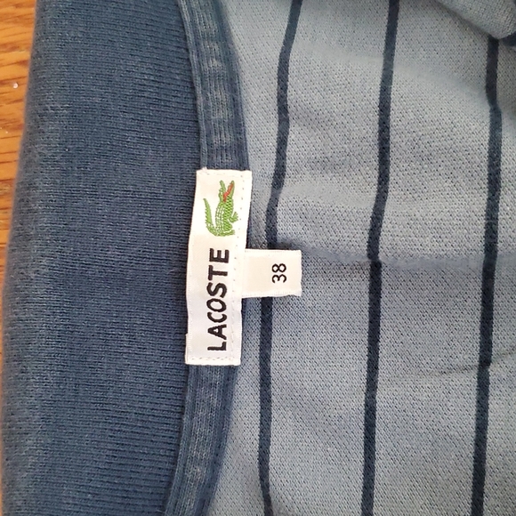 Lacoste striped v-neck polo, size 38 - Picture 2 of 4